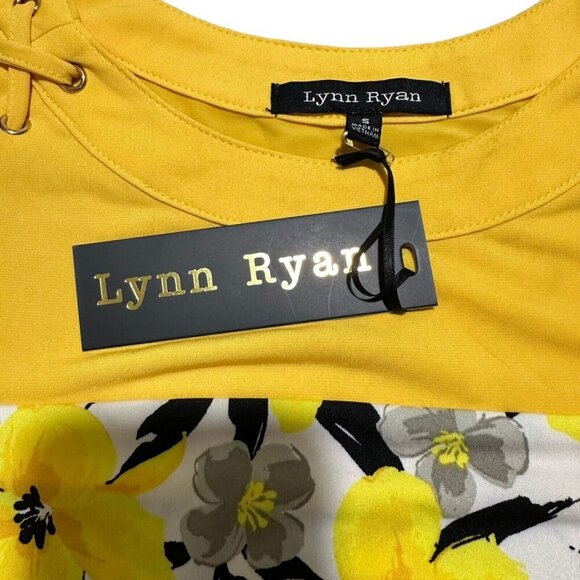 Lynn Ryan Womens Size S Yellow Floral Sleeveless Top Blouse NWT - Picture 2 of 7